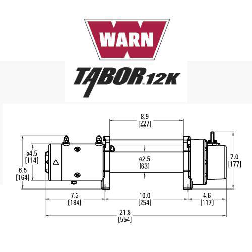 WINCHE WARN MODELO TABOR DE 12000Lbs PIOLA/CABLE DE ACERO
