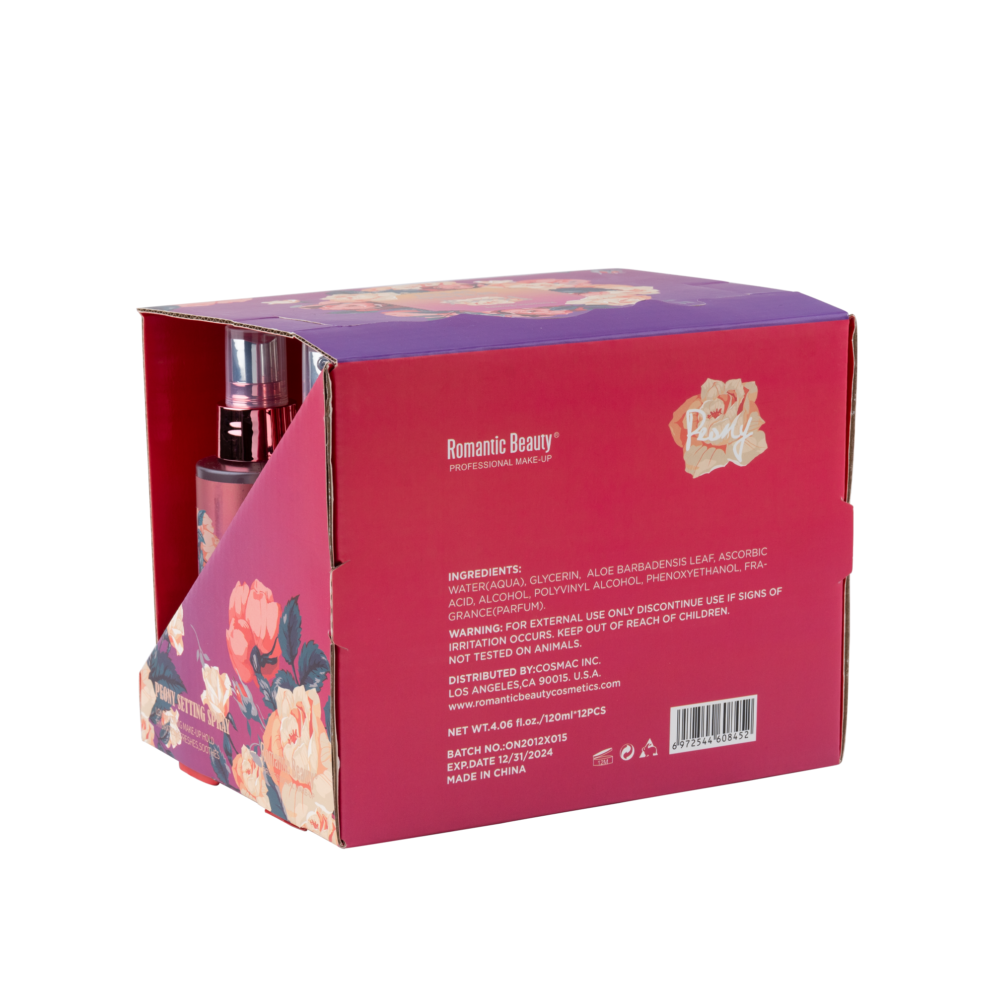 Miniatura Pack 12 unidades. SETTING SPRAY. PEONY