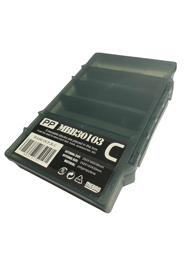 Caja de Señuelos Mebao 250X165X36 MM MBB30103 - Color: Gris