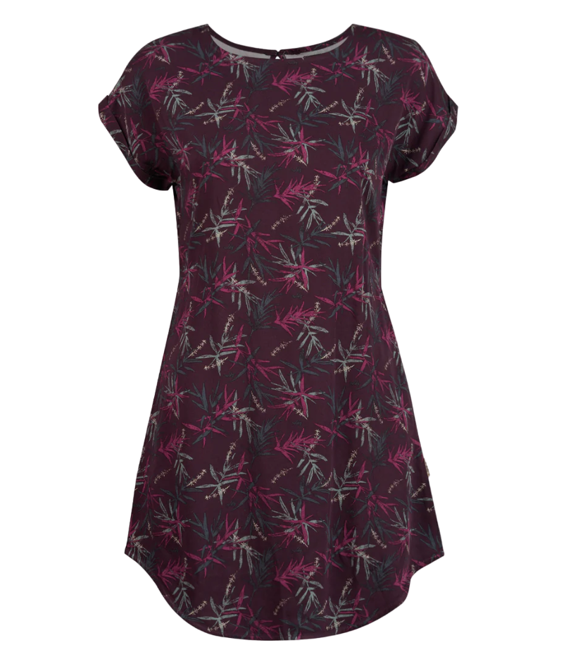 Vestido Mujer Sheer Dress Print - Color: Burdeo