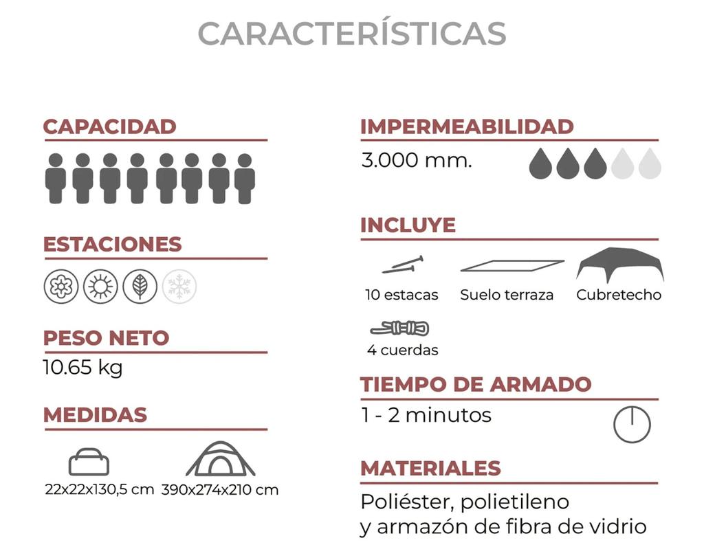 Miniatura Carpa Automática Colbun 8 Personas  -