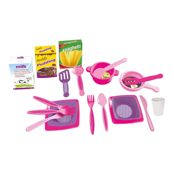 Cocina Plastica Unicornio + Accesorios  - Color: Blanco/Rosado