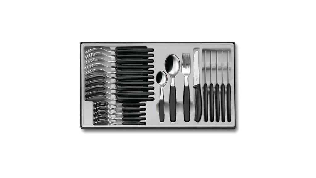 Set de mesa Swiss Classic, 24 piezas  - Color: Negro