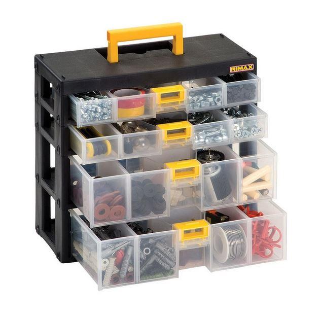 Caja Organizadora Modular 2x2 4 Niveles - Color: Negro/Transparente
