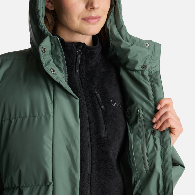 Miniatura Chaqueta Mujer Long And Warm Steam Pro Hoody Jacket - Color: Verde Musgo