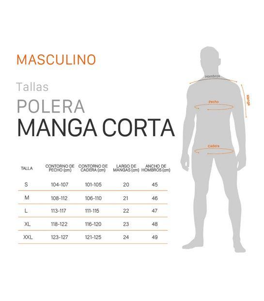 Polera Manga Corta Deportiva Tent Hombre  - Color: Negro