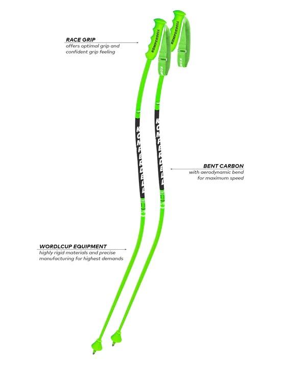 Miniatura Bastón De Ski Nationalteam Super G - Talla: 120cm, Color: Led Verde