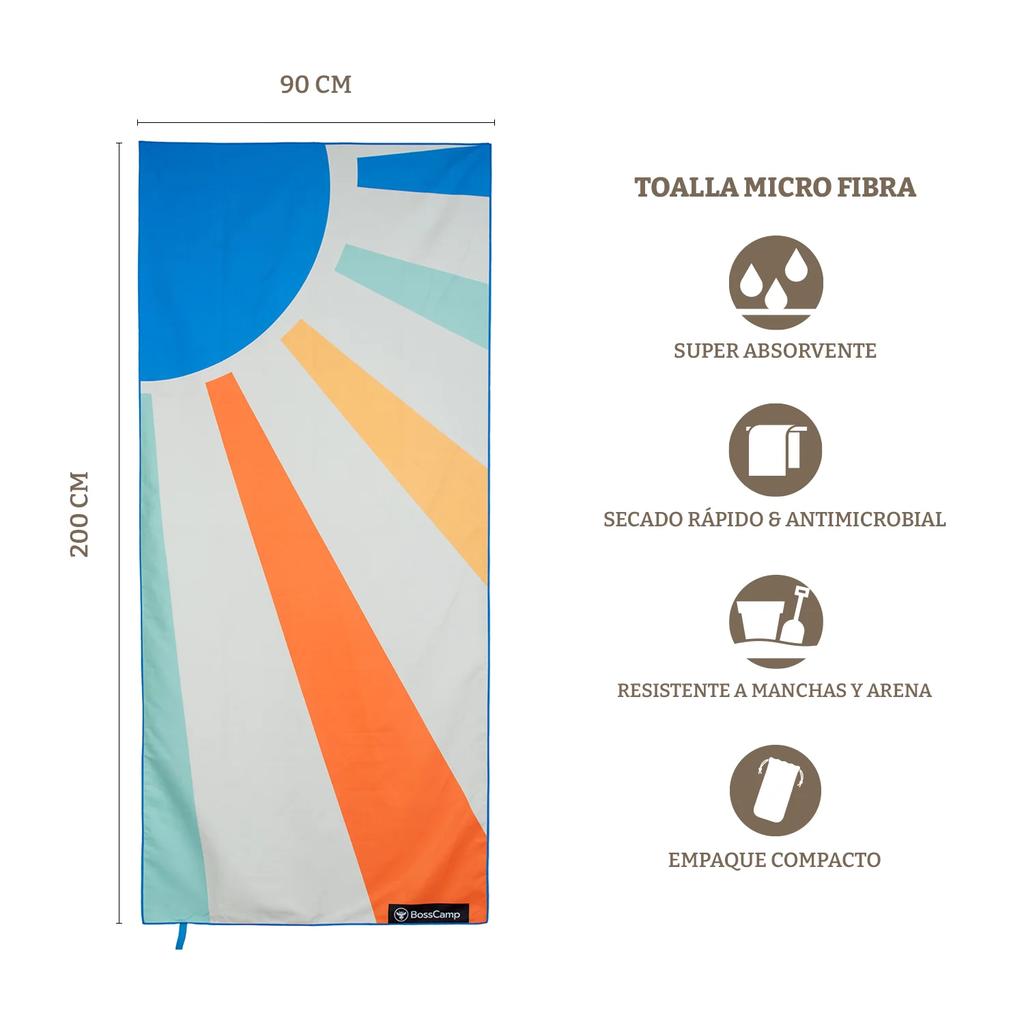 Miniatura Toalla Playa Microfibra Grande XL Sol (90 x 200) -