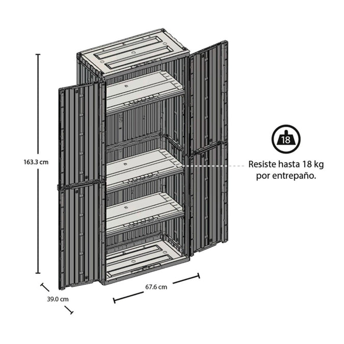 Miniatura Armario Grande Starplast Multiuso Almendra - Color: Gris