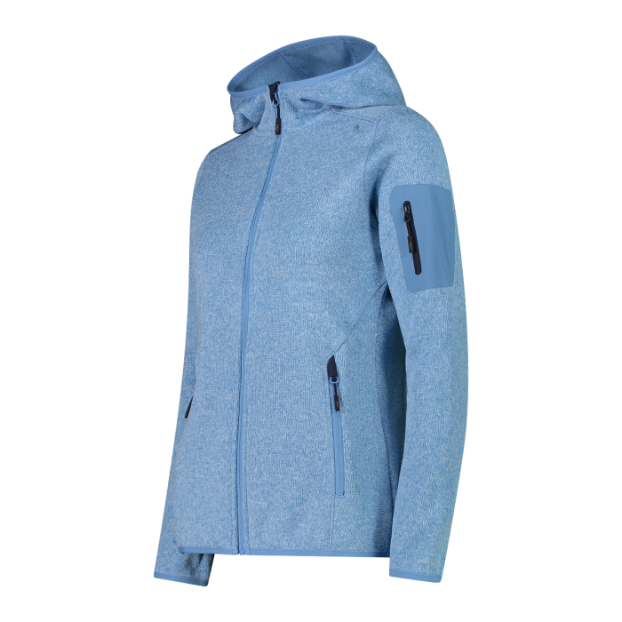Polar Mujer Mélange Knit-Tech hooded Heavy - Color: Niagara-B. Blue