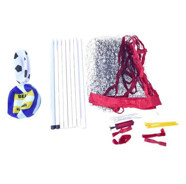 Set Red de Volley + 2 Pelotas + Cintas + Estacas 