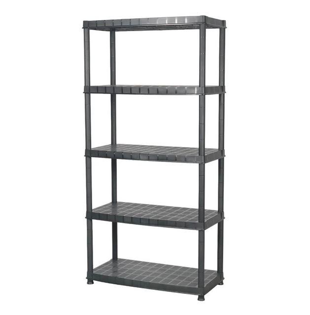 Estante Repisa Rack Plastico 5 Niveles  - Color: Negro
