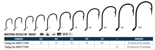 Anzuelo 92553-NI Beak Niquel - 8 Unidades