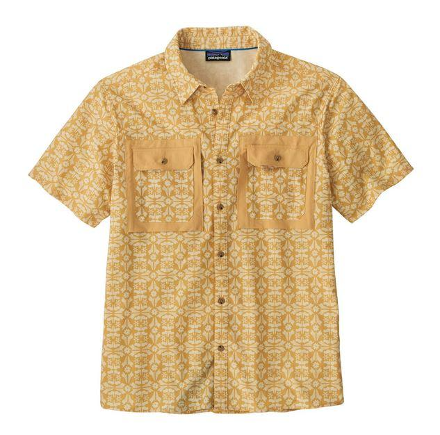 Camisa Hombre Short-Sleeved Self-Guided Sun Shirt - Color: Amarillo