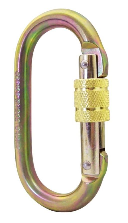 Mosqueton De Acero Oval Seguro Rosca (25 kn)