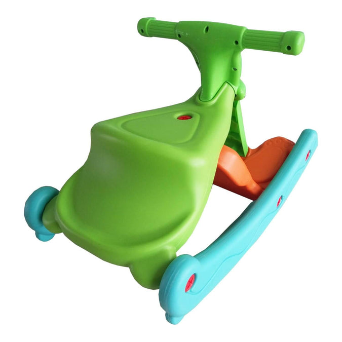 Silla Y Caballo Mecedor - Color: Verde/Naranja/Celeste