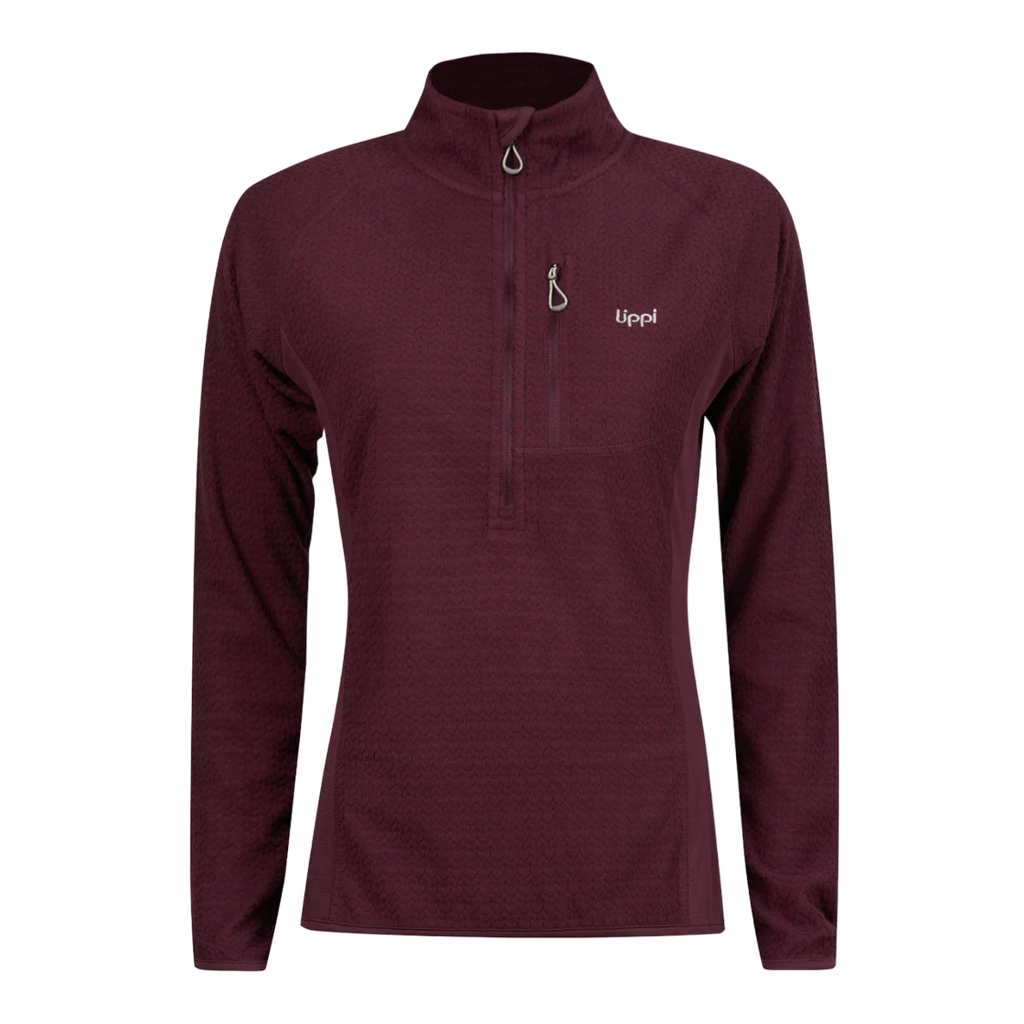 Poleron Mujer Jacaranda Mountain Nano-F 1/4 Zip - Color: Burdeo