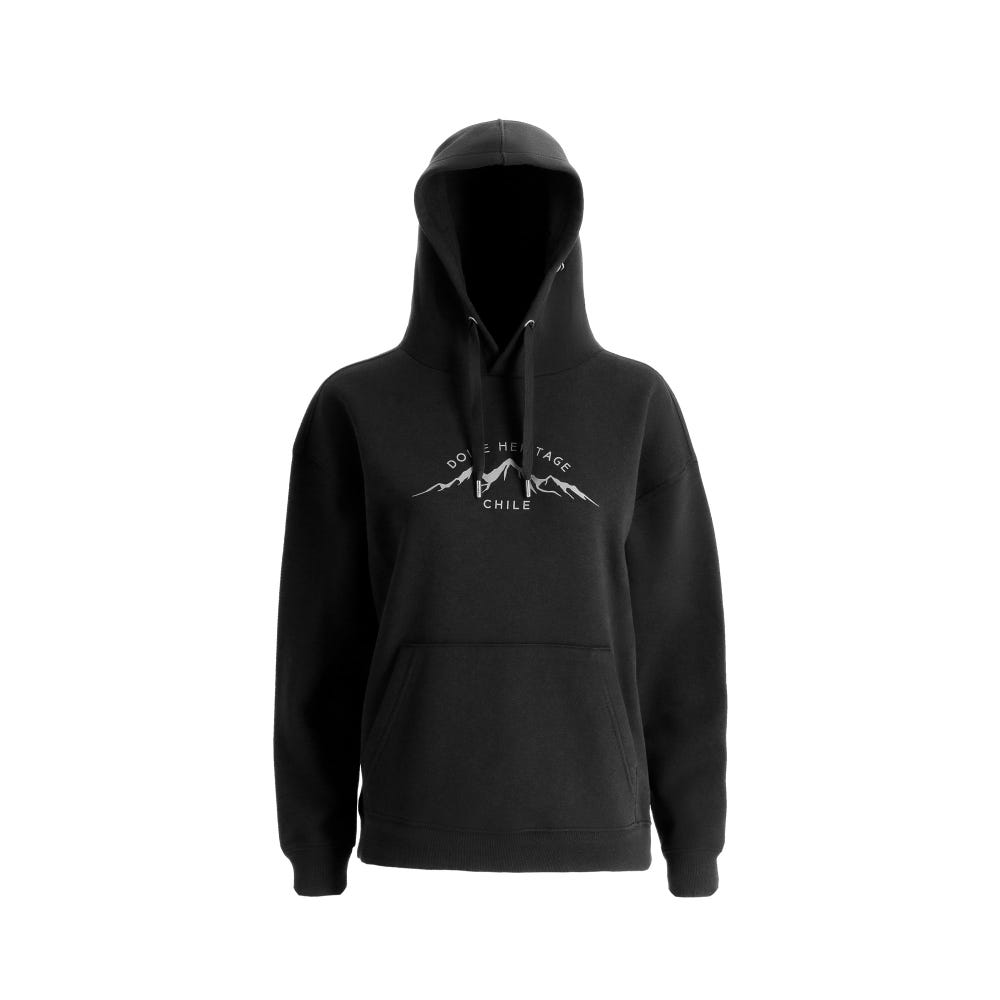 Poleron Hobby Print Mujer Negro