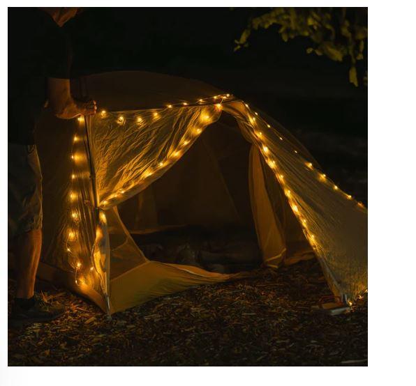 Luces Solar String + Phone Charger - Color: Blanco