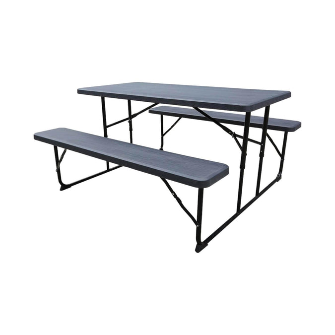 Set Mesa Y Bancos Plegables 137X70X72Cm Diseño Madera