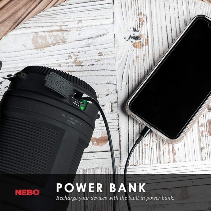 Miniatura Linterna/Lámpara De Camping Poppy 300 Lúmenes - Color: Negro