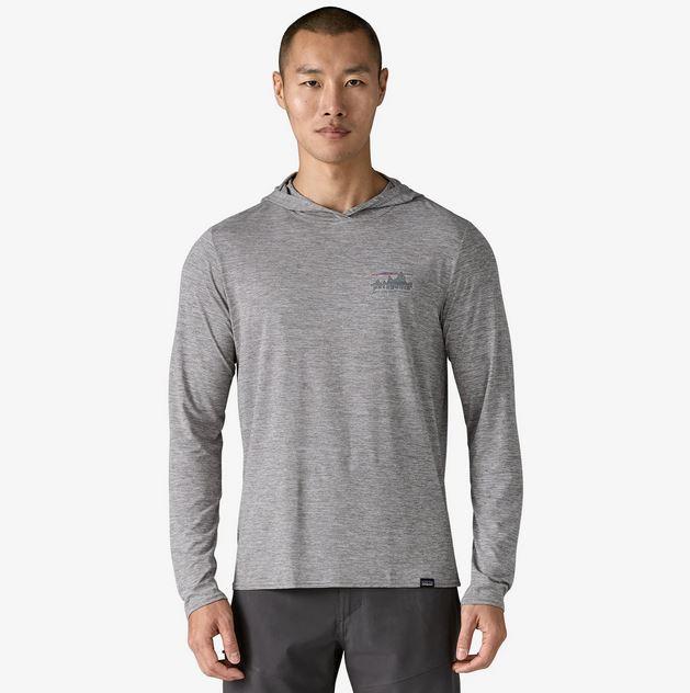 Polera Hombre Capilene Cool Daily Graphic Hoody  - Color: Gris
