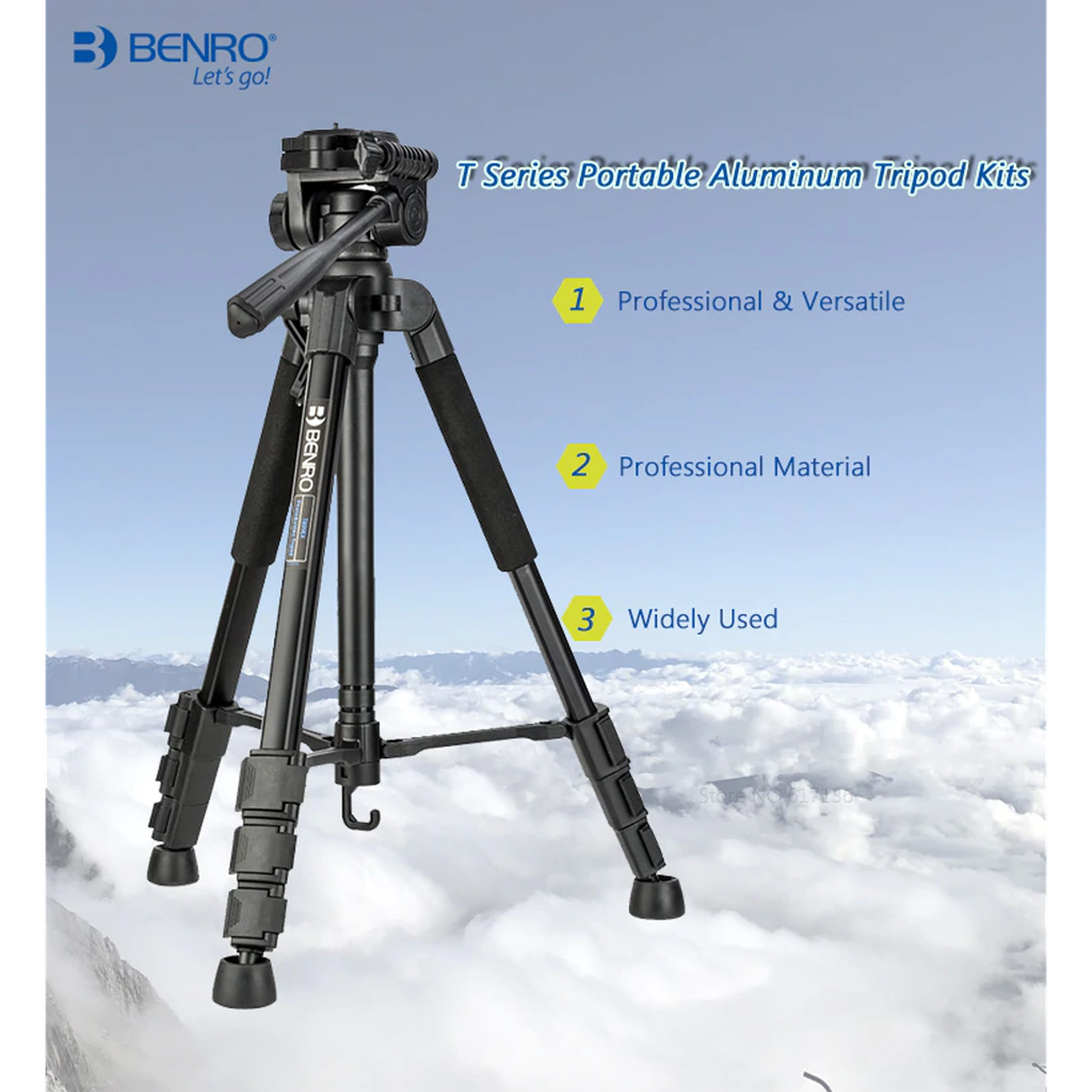 Kit Trípode de Aluminio con Cabezal y Clip SmartPhone con Bluetooth Serie Digital - Color: Negro