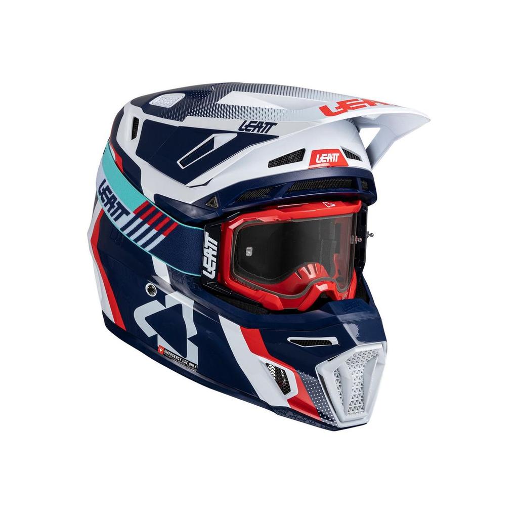 Miniatura Kit Casco Moto 8.5 Antiparra 5.5 V25 - Color: Blanco Azul