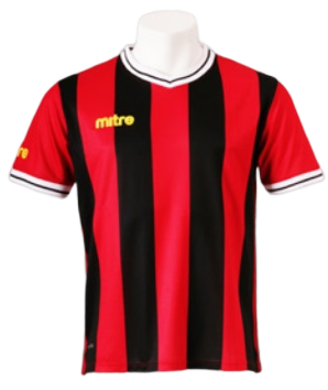 Camiseta de Futbol Mitre Modelo Atenas - Color: Rojo-Negro