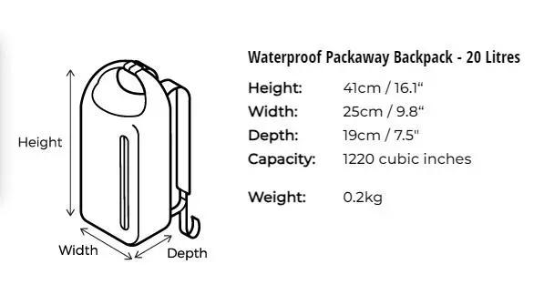 Mochila Seca Packaway 20L - Color: Rojo