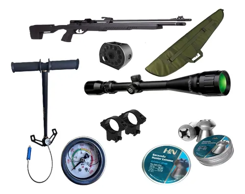Kit Fortitude PCP Bombin Tec 3 ET Funda B19 VE Mira Zlip 3-9x40 - Poston P022 2LT - Montura Zlip - Correa Crosman