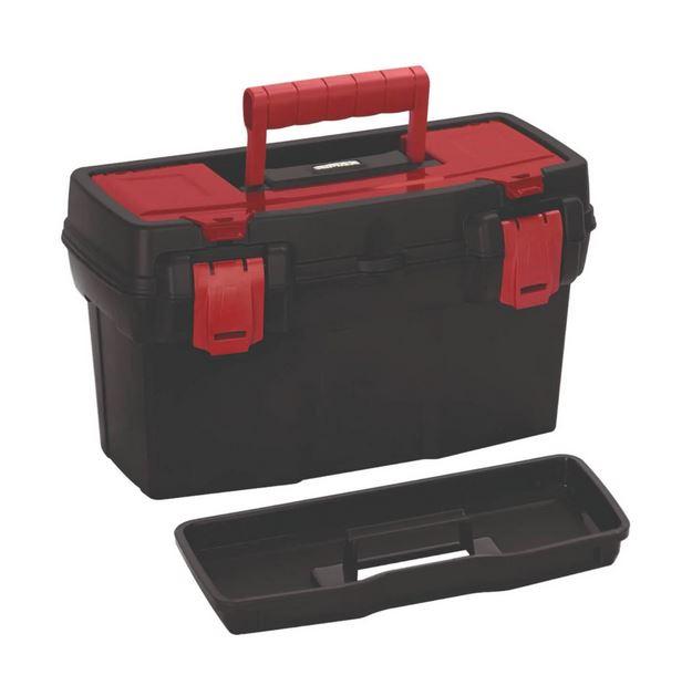 Caja De Herramientas Material Reciclado - Color: Negro/Rojo