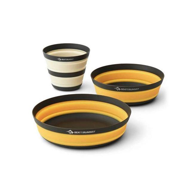 Set De Vajilla Plegable Frontier Ul - [1 Persona] [3 Piezas] - Color: Negro Amarillo Blanco