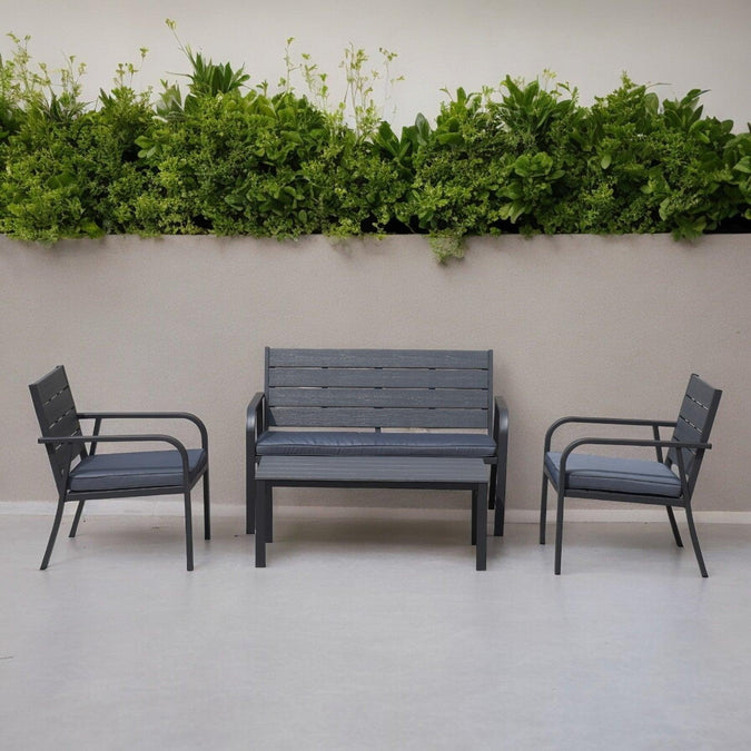 Juego Set Terraza Milano 4 Piezas - Color: Gris